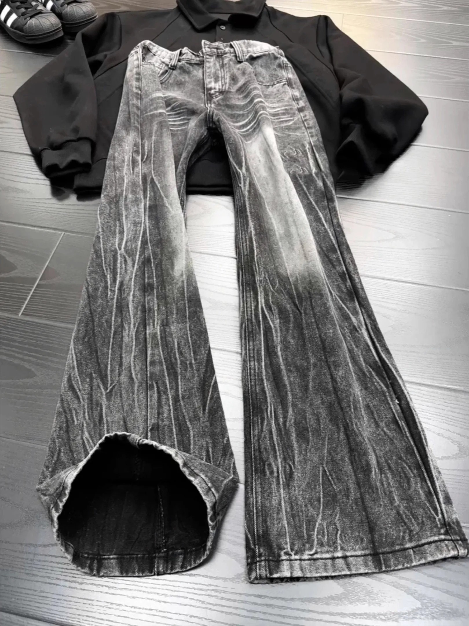 

Cleanfit Men's Fce Lined Denim Jeans mid Waist Straight Leg Bootcut Pants Slimming Effect Autumn Winter Casual Wear