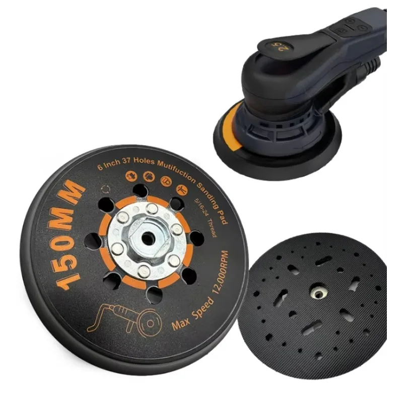 150mm Medium Hardness Backup Pad Hook Loop for Car Random Orbit Sander 5.0mm Ponceuse Orbitale Brushless Sander OEM Customized