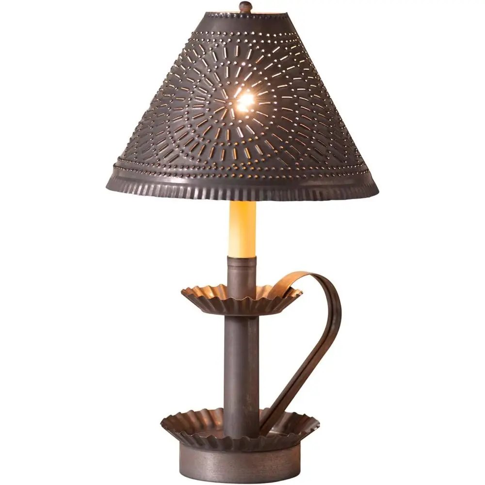 Candlestick Chisel Shade Lamp in Matte Black Finish