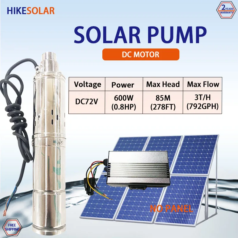 Solar water pump DC72V High Pressure Submersible Screw Pump MPPT Controller 4 inch Small Bomba Farmland Livestock Drinking