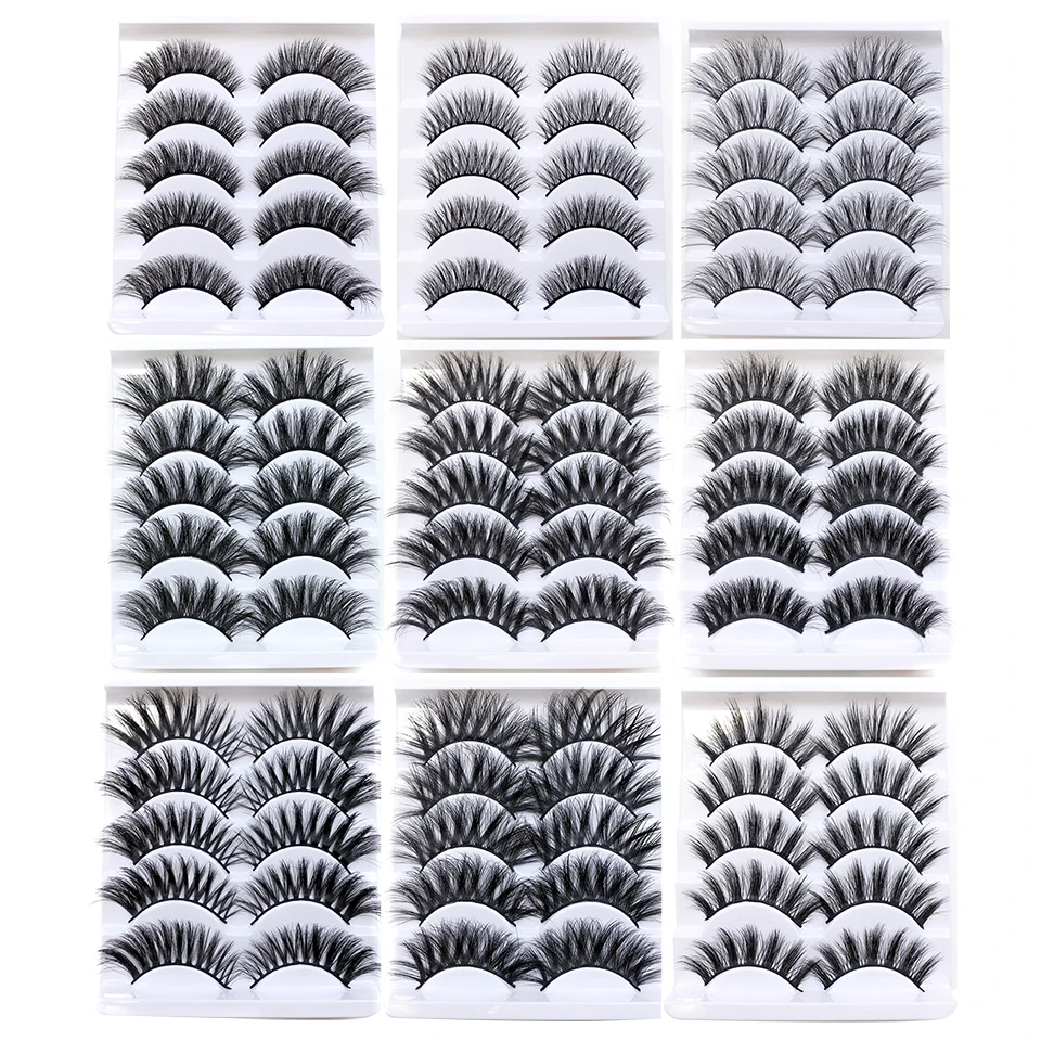 Self Adhesive Eyelashes กาว Reusable 3d Wispy ธรรมชาติหนาแต่งหน้าขนตาปลอม