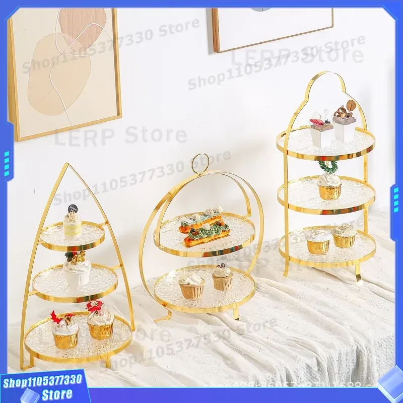 Luxury Acrylic 3 Tier Cake Stand Dessert Display Tray for Afternoon Tea Cupcake Holder Party Decoration Photography Props