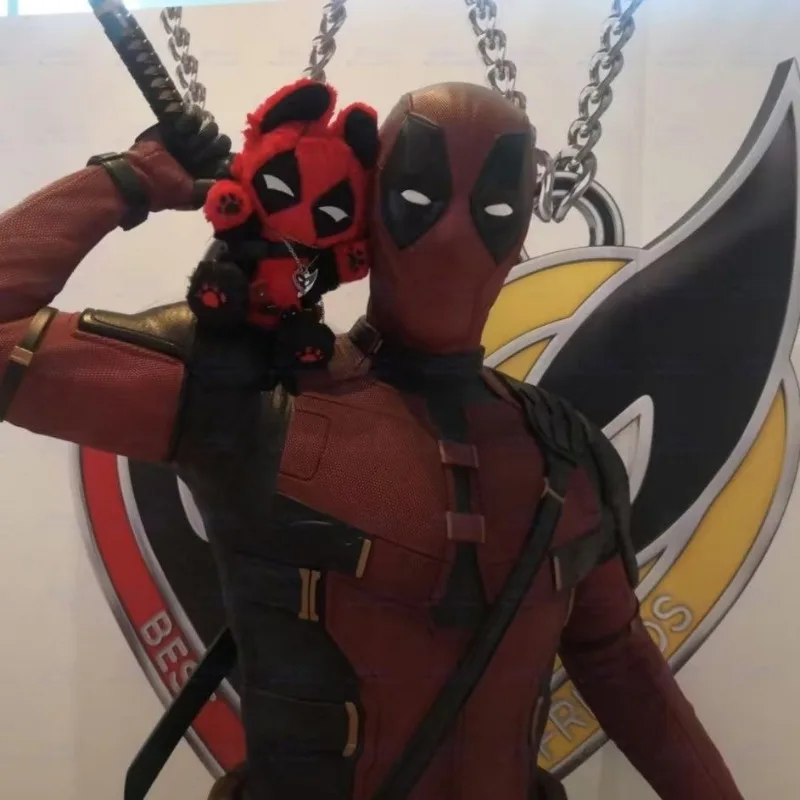 Deadpools Cat Toy 30cm Deadpooled Cotton Doll Peripheral Stuffed Pillow Anime Collection Model Doll Toy For Kid Birthday Gift