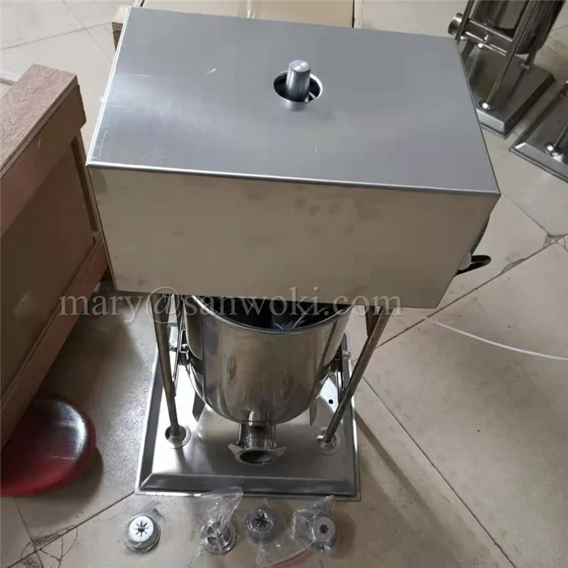 10L 12L 15L 20L 25L 30L Electric Churros Machine with 4 Moulds Sausage Stuffer Filler Churros Spanish Fritters Maker Machine