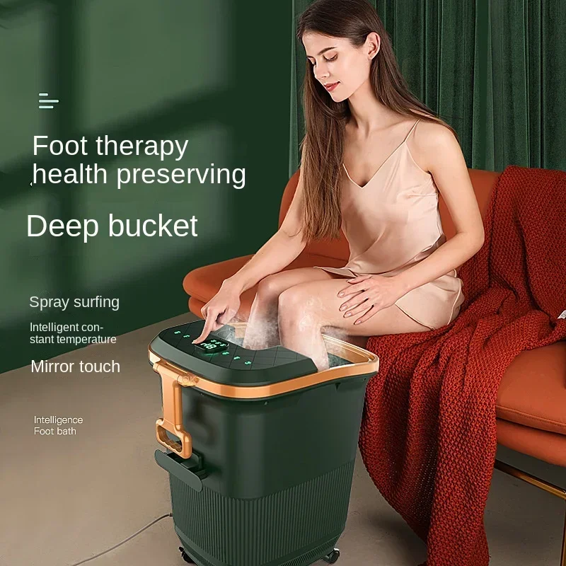 

Mirror Touch Electric Foot Spa, Heated Soak Bath, Constant Temp Control, Automatic Spray, Therapeutic Foot Care Basin