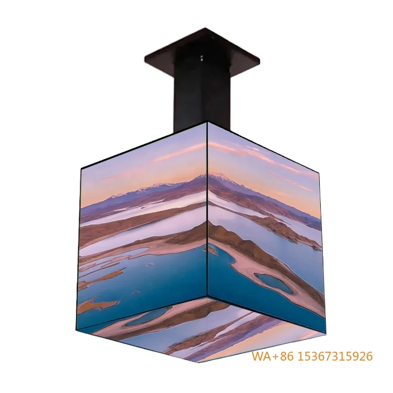 

P2 4-Sided HD Indoor Full Color LED Cube Display Custom Mobile Mounting for Elevator Advertising