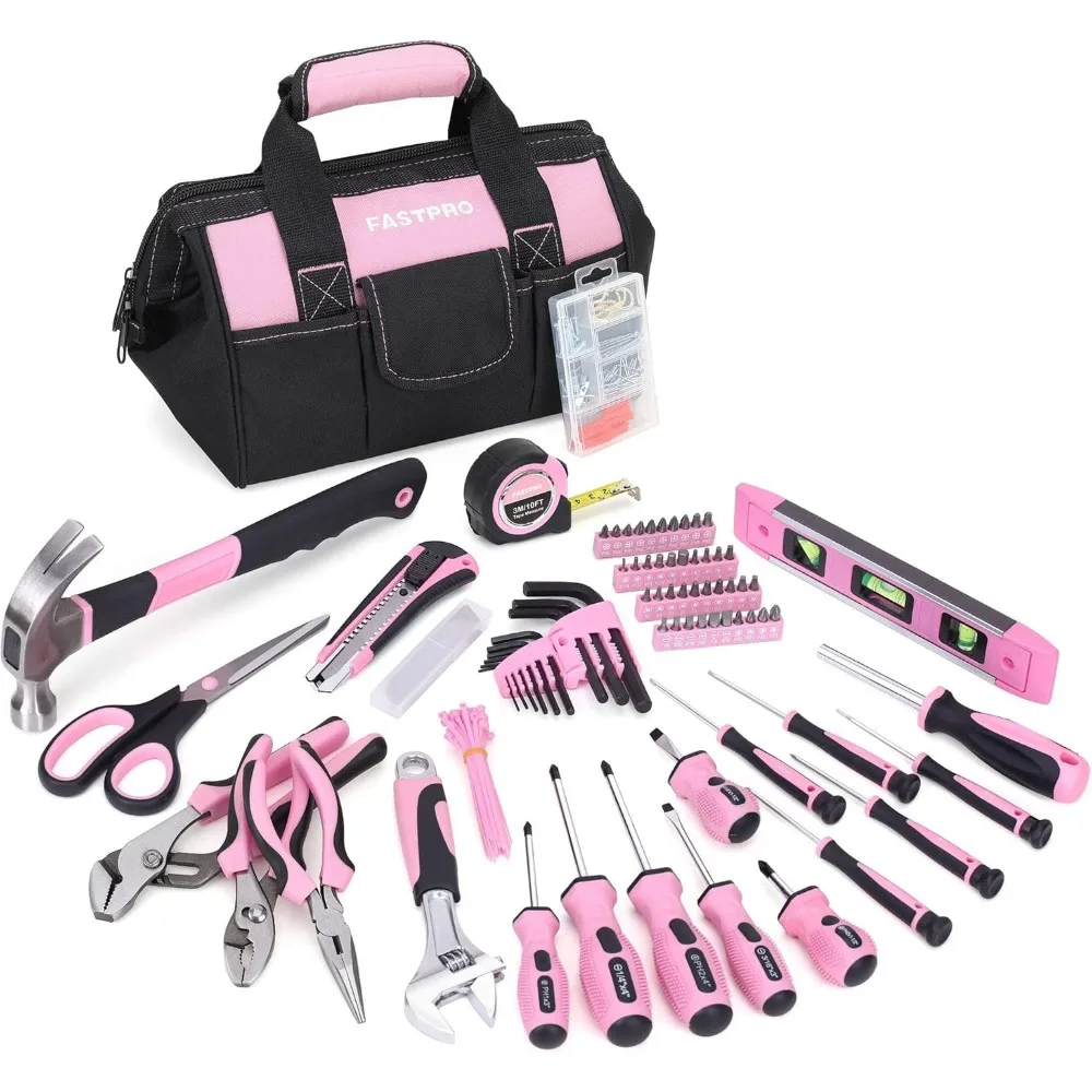 

Complete 220-Piece Women's Home Repair Tool Kit with Large Storage Bag