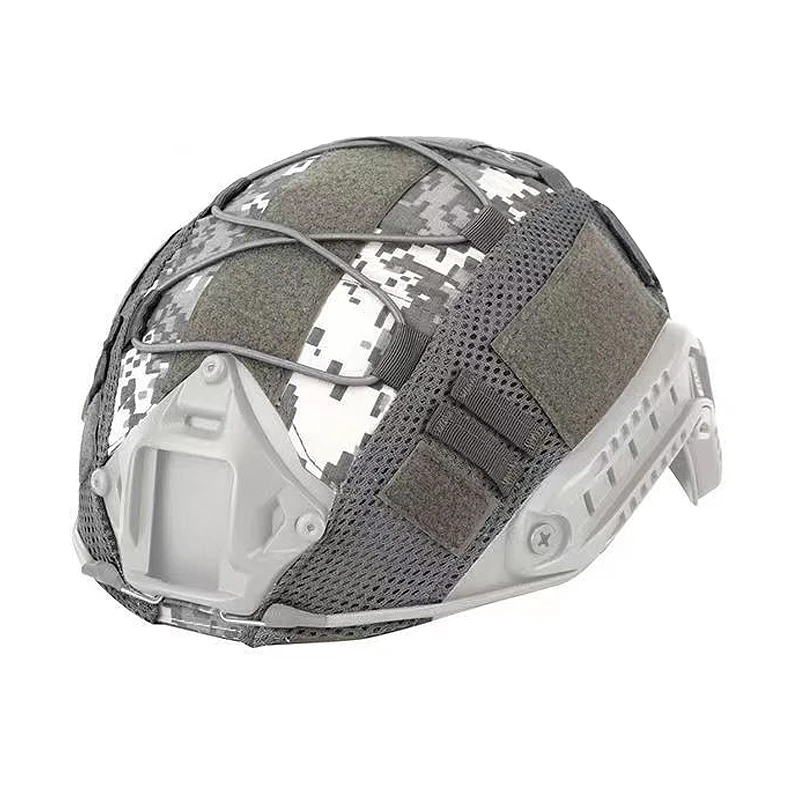 Taktische Helmabdeckung Camo FAST Airsoft High-Cut Helmstoff Jagd- und Schießhelm-Zubehör mit Elastikkordel
