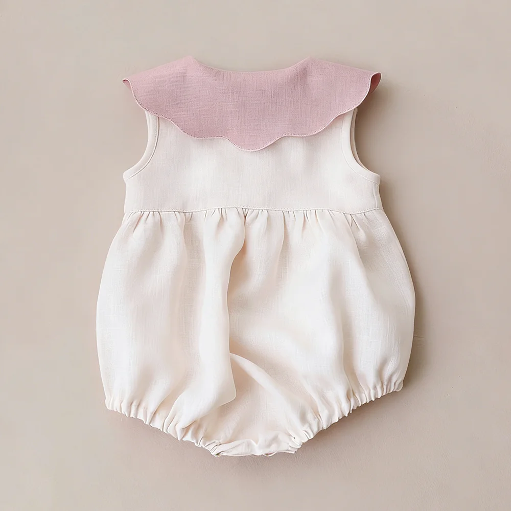0-2Y Baby Girls Clothes Cotton Linen Sleeveless Infant Girl Rompers Embroidered Summer Birthday Party Photo Shoot Baby Outfit