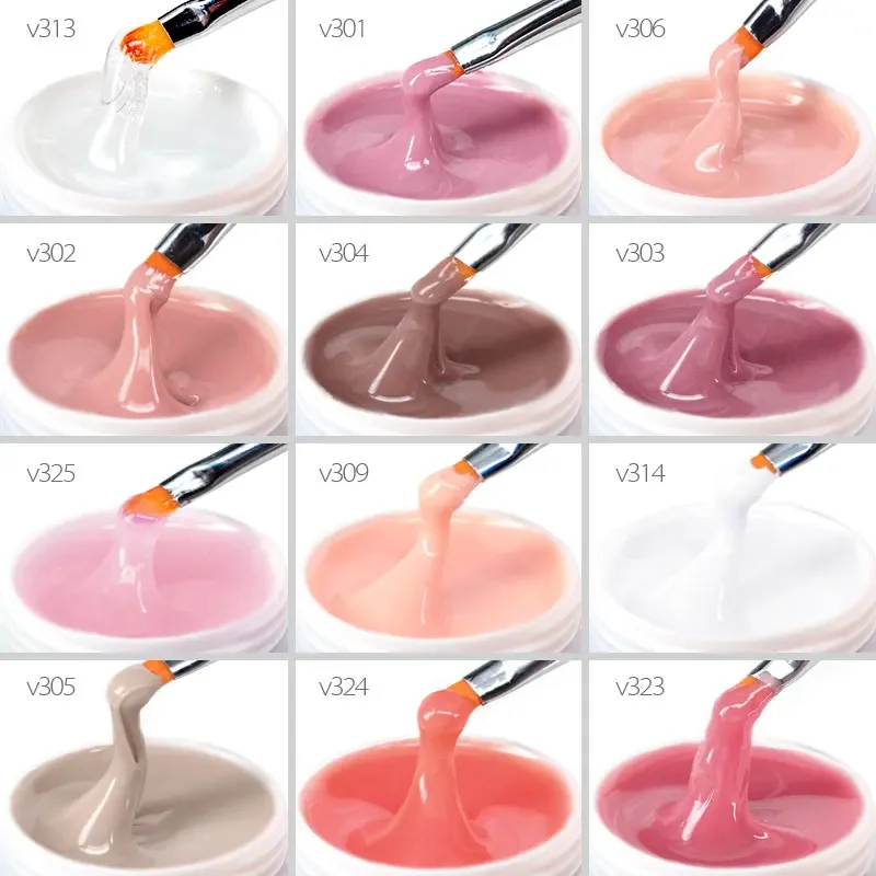 15ml Venalisa Poly Nail Gel 12 Color Camouflage Color UV LED Nail Polish Builder Extension Gel Nail Self Leveling Jelly Manicure