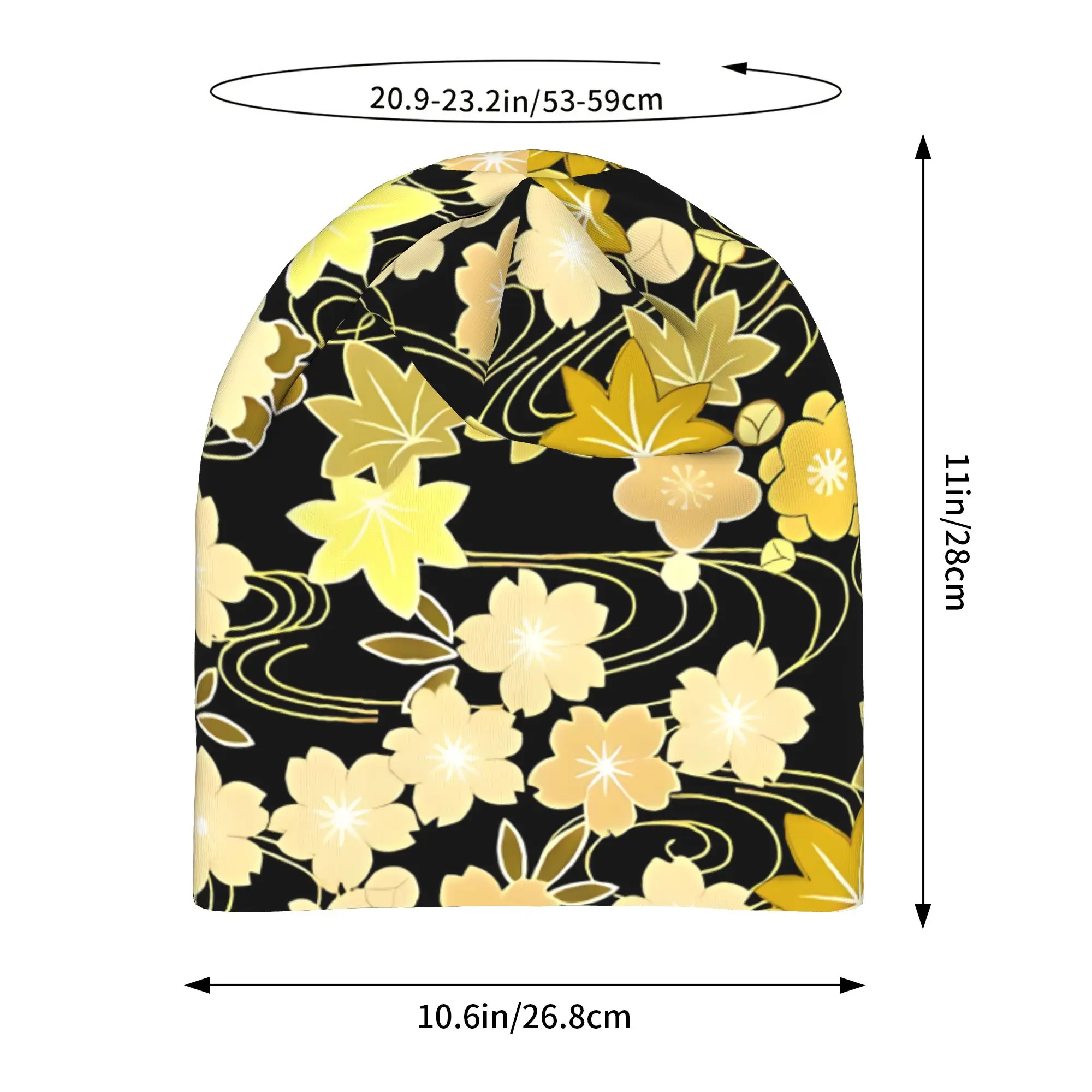 Autumn Styles Bonnet  Men Women's Thin Hat Japanese Pattern WAGARA Of Maple Leaves Summer Cap Hip Hop Skullies Beanies Caps