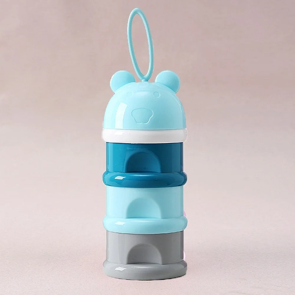 3-Layer Bear Style Portable Baby Food Storage Box Essential Cereal Cartoon Milk Powder Boxes Toddle Kids Formula Milk Container