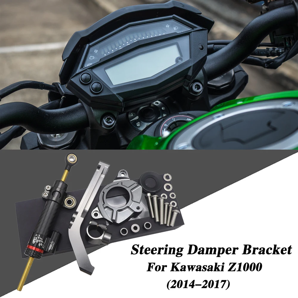 

For Kawasaki Z1000 2014-2019 Motorcycle CNC Aluminum Alloy Adjustable Steering Damper Stabilizer Bracket Mounting Kit