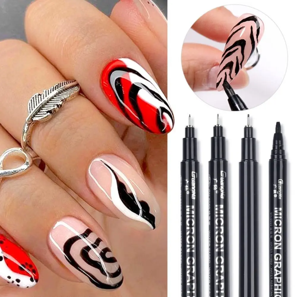 Quick Drying Nail Art Paintbrush Painting With Ultra-fine Drawing Lines Edges 3D Marker Pen Nail Tracing Acrylic Graffiti Pen