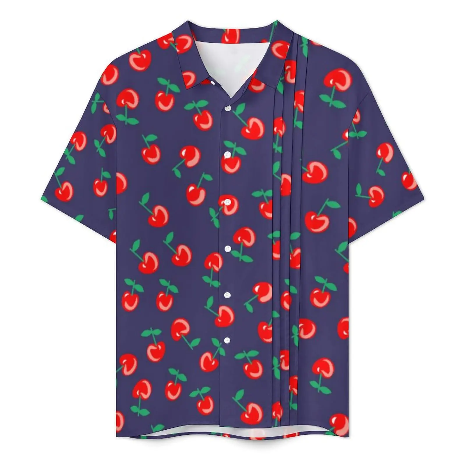 Sweet Cherry Beach Shirt Man Cute Fruit Print Cool Casual Shirts Hawaiian Short Sleeve Y2K Street Custom Oversized Blouses Gift