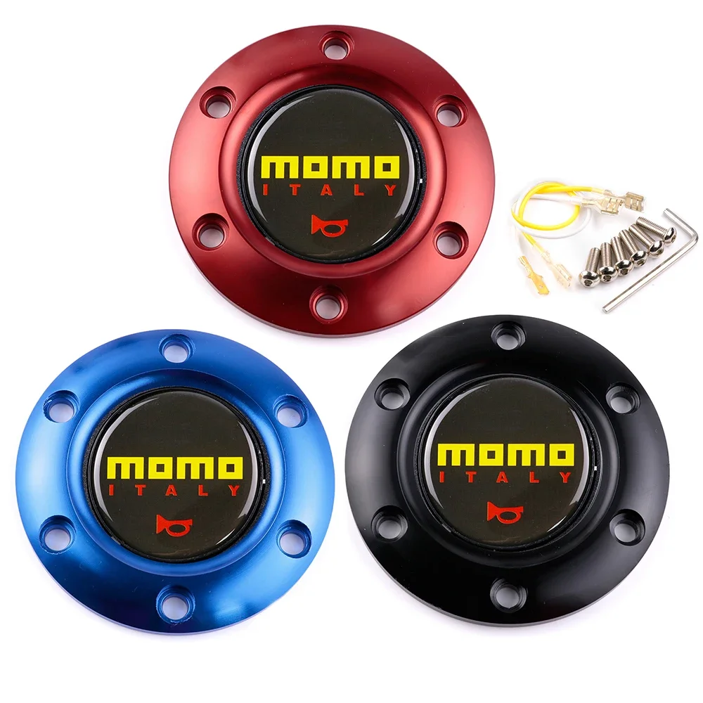 Car Styling MOMO Italy Racing Sport Steering Wheel Horn Button Speaker Control Cover + Retainer Ring