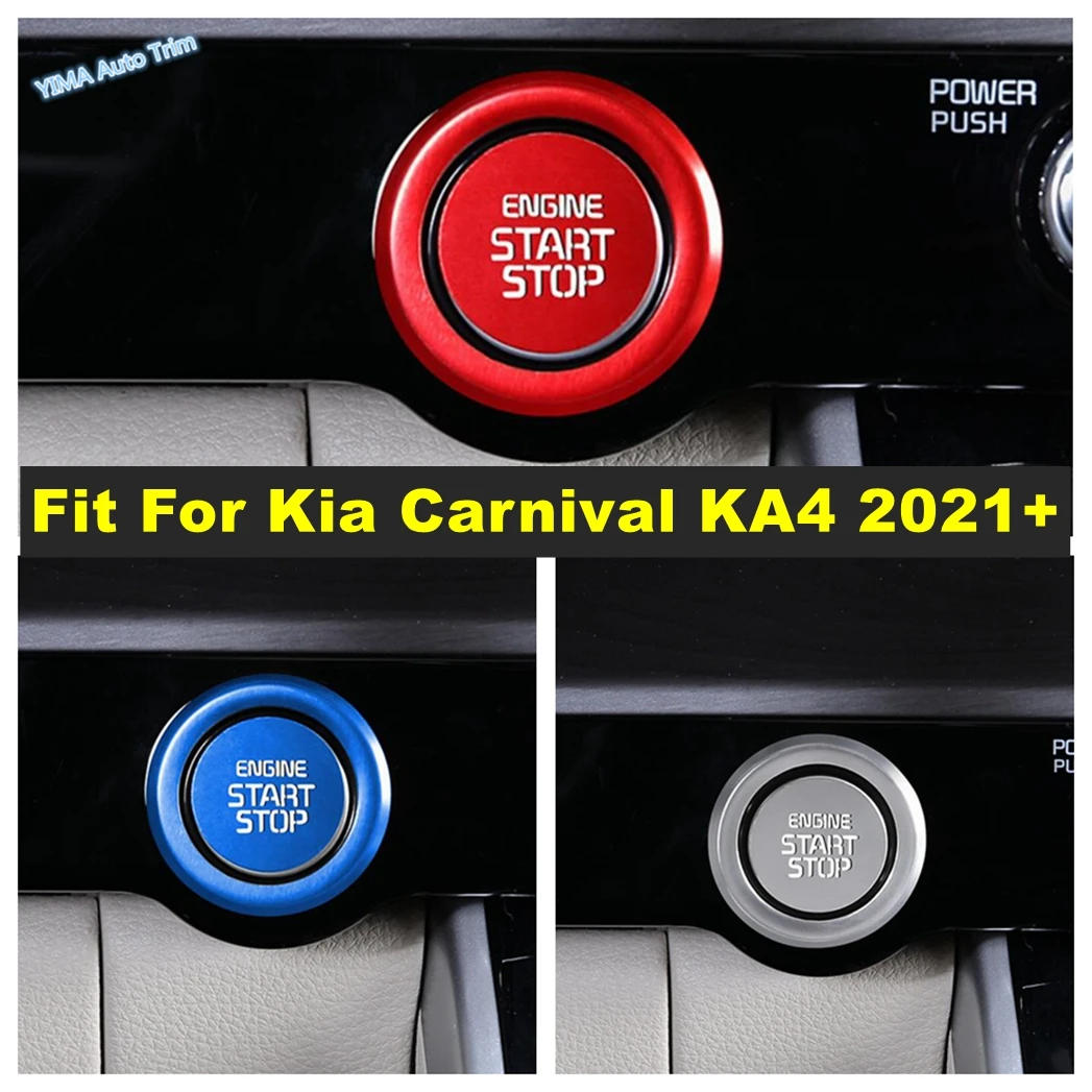 

Auto Engine One Start Stop Push Button Ignition Key Circle Sticker Cover Trim Fit For Kia Carnival KA4 2021 - 2024 Accessories
