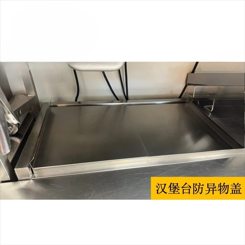 Hamburg table stainless steel cover left and right push-pull cover anti-foreign body cover