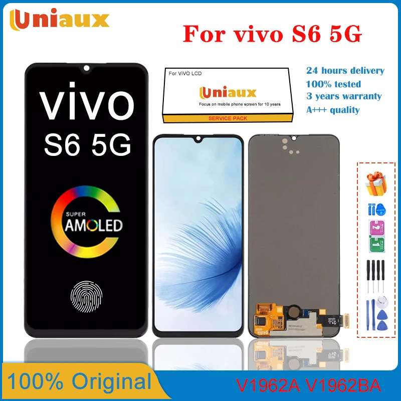 

6,44 ''AMOLED для мобильного телефона VIVO S6 ЖК-экран в сборе с сенсорным экраном, замена ЖК-панели