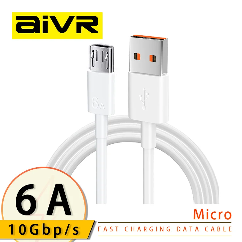 AIVR Micro USB Cable Fast Charging for Samsung Xiaomi Huawei Realme OPPO Android Mobile Phone USB Data Wire Cord K379