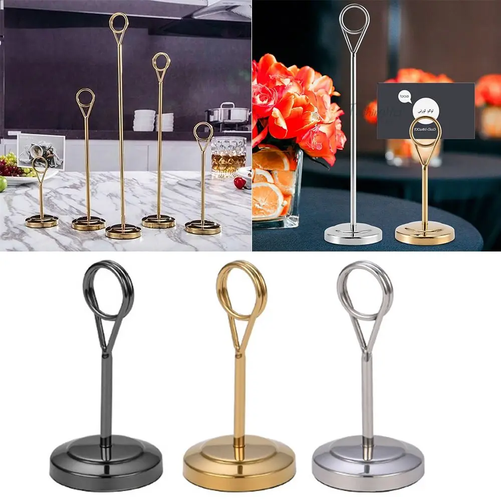 Stainless Steel Round Photo Clip Place Card Holder Table Number Holder Note Clamp Paper Stand Wedding Party Desktop Decor