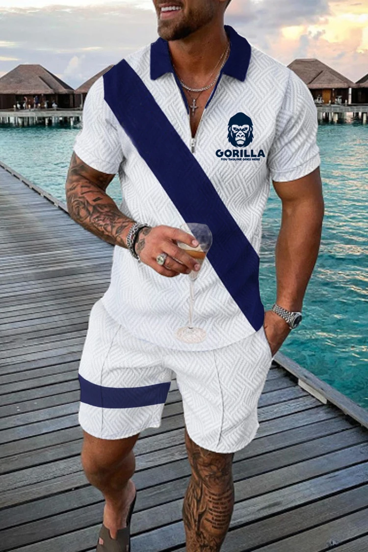 Sommer Herren Luxus Polos hirt Shorts Anzug Modetrend Trainings anzug 2 Stück Vintage Tiger Print Outfit Set männliche Freizeit kleidung – Detail 10