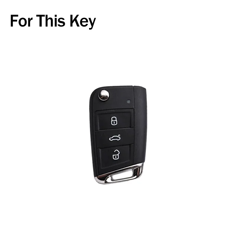 Aluminum Alloy TPU Car Key Case Cover For VW Polo Golf 7 MK7 CC Skoda Octavia Kodiaq Karoq Fabia Seat Ateca Leon Ibiza Tiguan