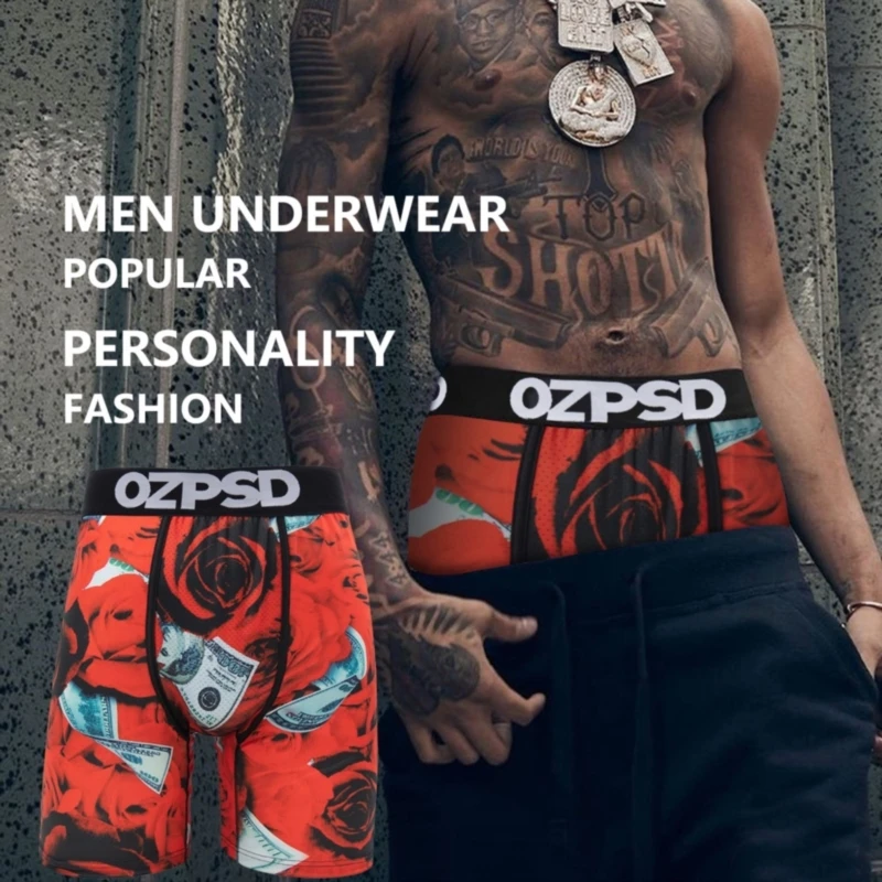 

5Pcs Sexy Summer Men Boxer Underwear Breathable Printed Men's Panties Underpants Male Plus Size Man Boxer Briefs Man Boxershorts