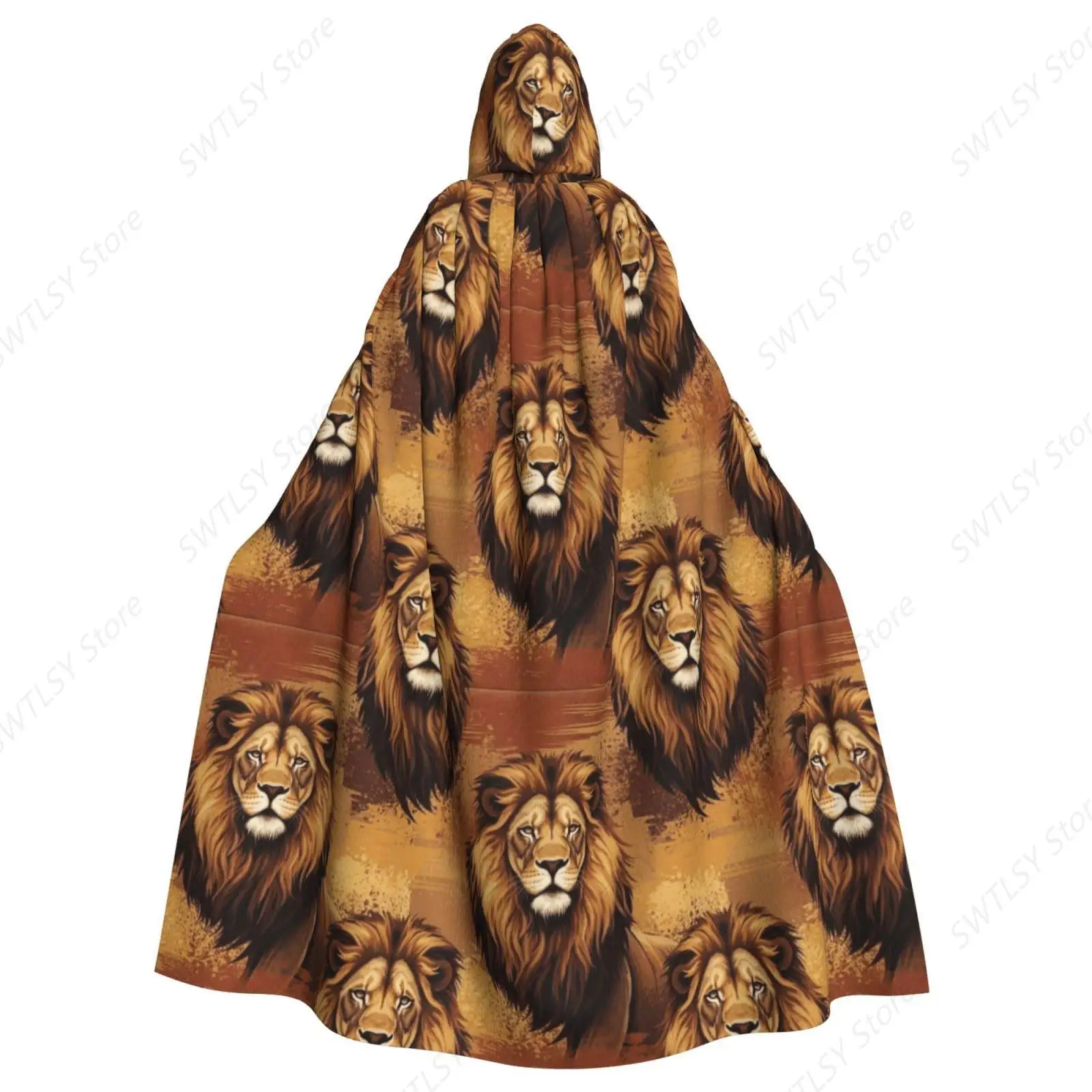 Disfraces de Halloween del Rey Animal de leones, Cosplay para mujeres y hombres, capa de fiesta con capucha, vestido, capa de bruja Compatible