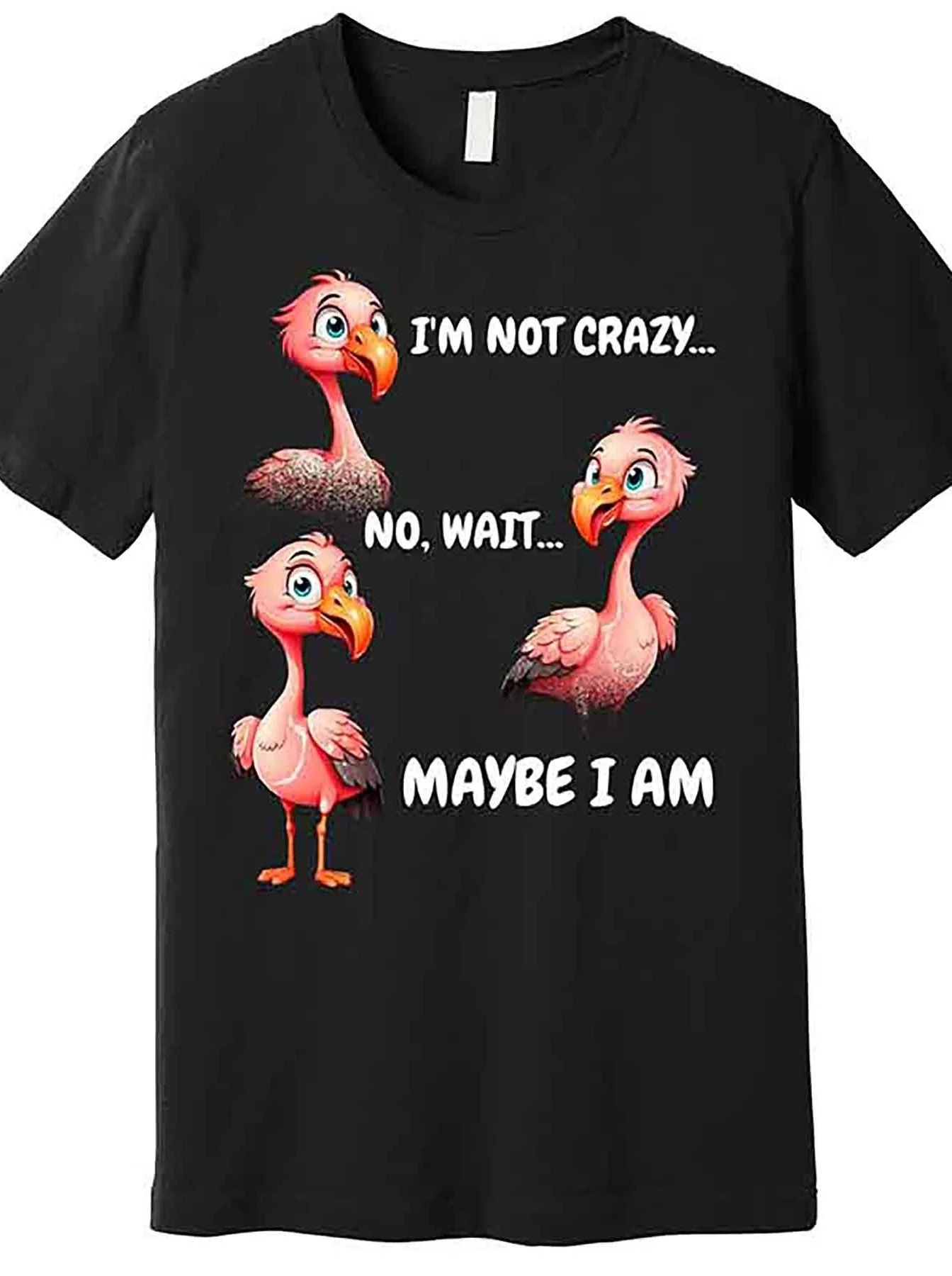 

Premium Funny Flamingo Graphic T-Shirt for Men - Short Sleeve Black Tee