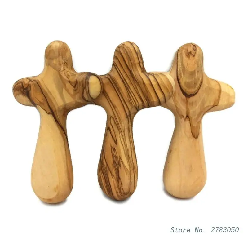 Handheld Wood Cross Christian Prayer Holding Crosses for Clutching Comfort Religious Charm Jewelry Making Christian Gift