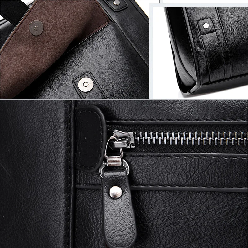 Men Briefcase Bag High Quality Business PU Leather Shoulder Messenger Bags Office Handbag Laptop bag