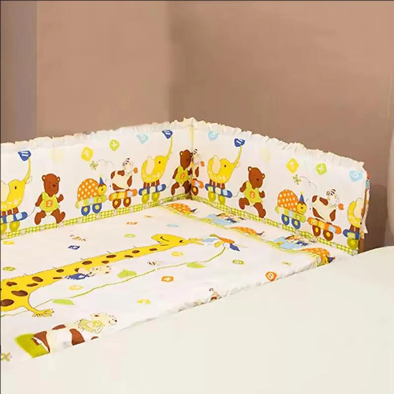 漫画プリントパターン新生児衝突防止プロテクターベッドバンパー厚みのあるワンピースベビーベッドバンパーかわいいベビーベッド装飾バンパー