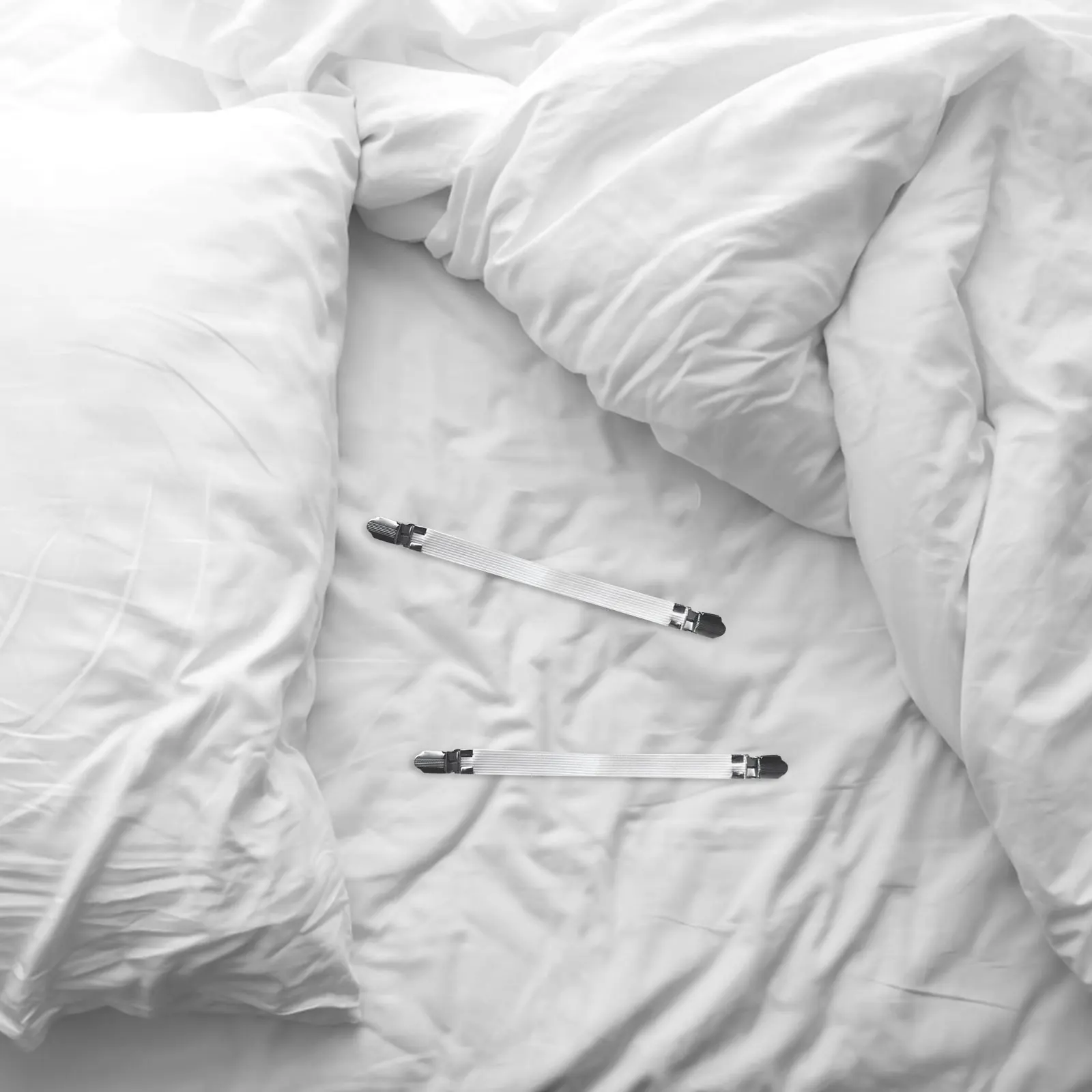 

4Pcs Bed Sheet Clips Ironing Board Cover Fasteners Adjustable Elastic Clamps for Wrinkle-Free Laundry Household Use