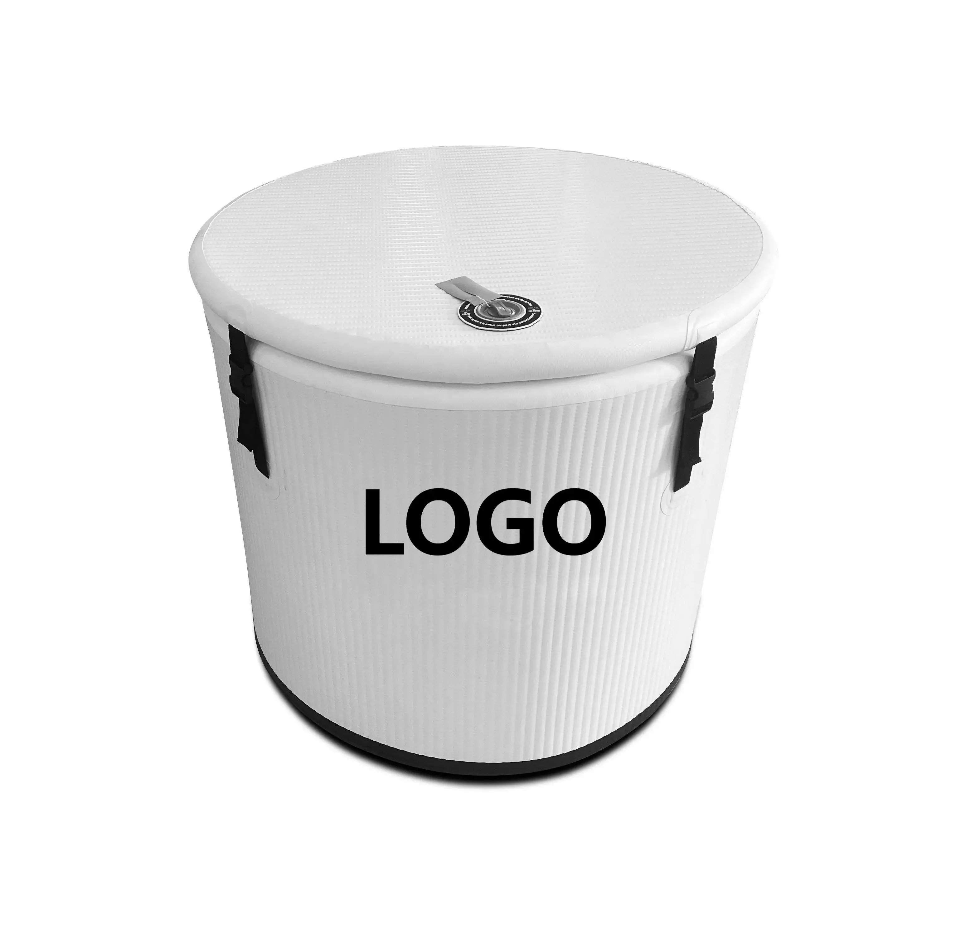 Custom Logo Single Person Ice Bath Tub Cold Plunge Barrel With Chiller For Recovery