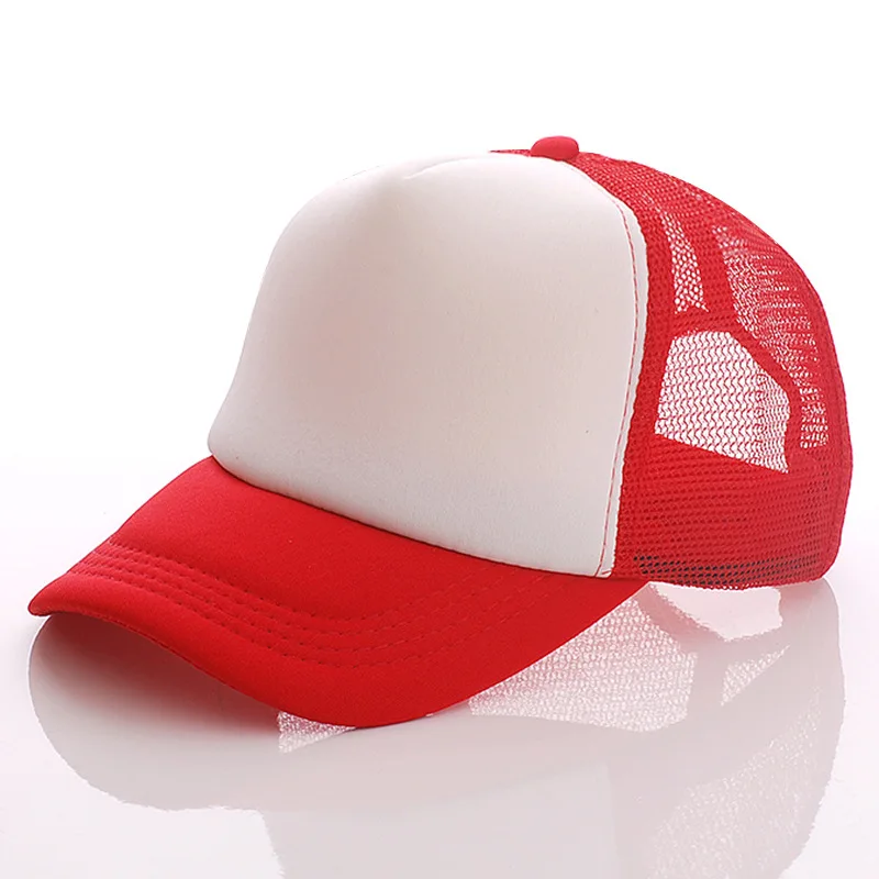 Sublimation Blank Advertising Stitching Color Trucker hat Men Heat Transfer Summer Adjustable Mesh Cap Dad Hat