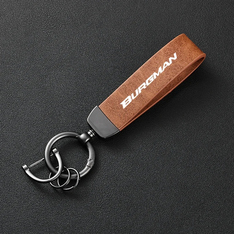 For Suzuki AN200 AN250 AN400 AN650 Burgman AN 125 250 400 650 Accessories Moto Color Changing Leather Trendy Brand Keychain