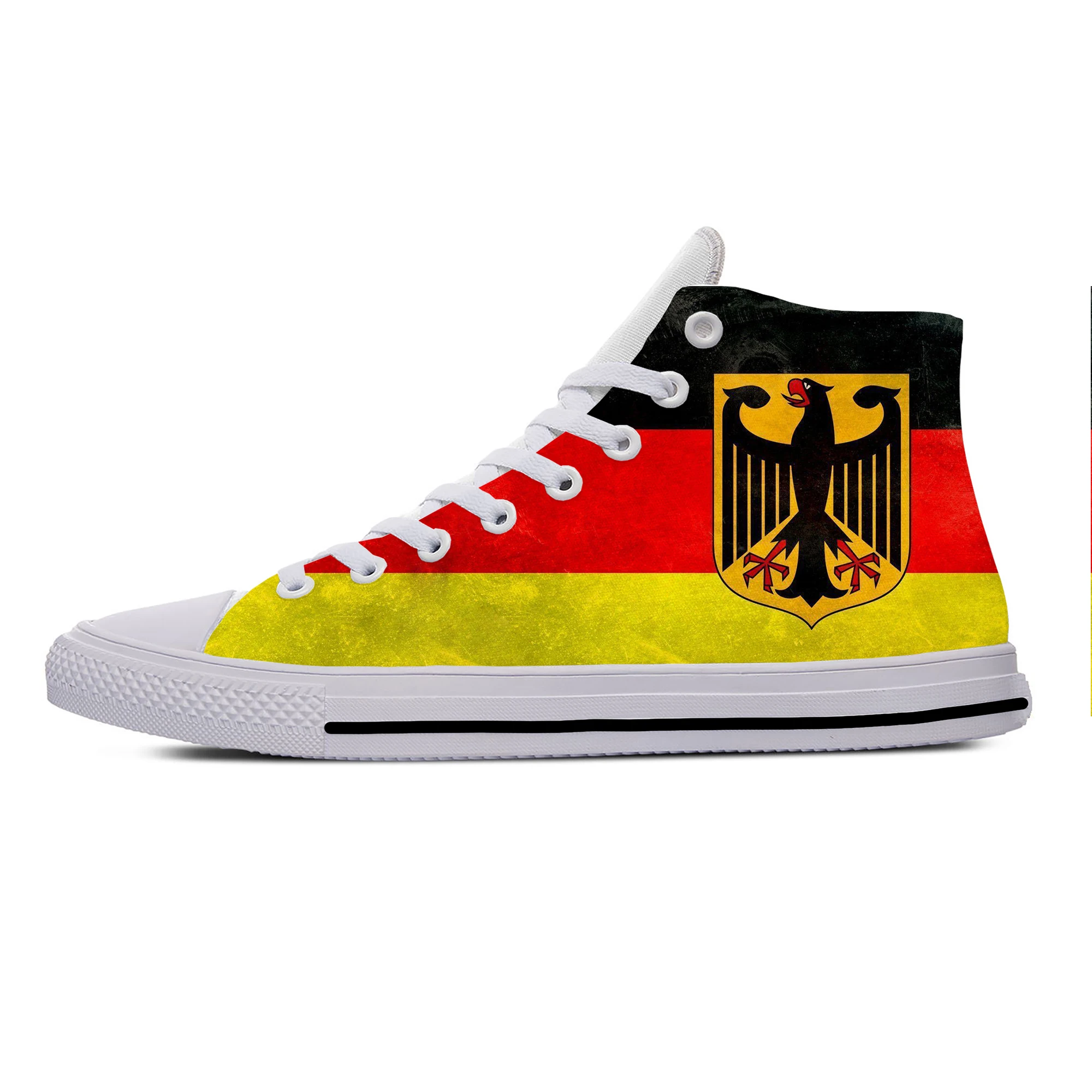 German Germany Republic Flag Patriotic Fashion Casual Cloth Shoes High Top Lightweight Breathable 3D Print Men Women Sneakers