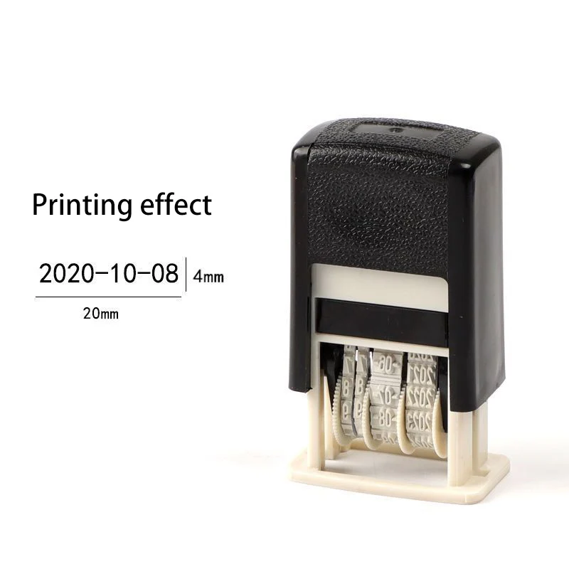 Imagem -04 - Abs Ajustável Reutilizável Tempo Carimbo Conta Faça Você Mesmo Mão Data Selos Material de Escritório Prático Ajustável