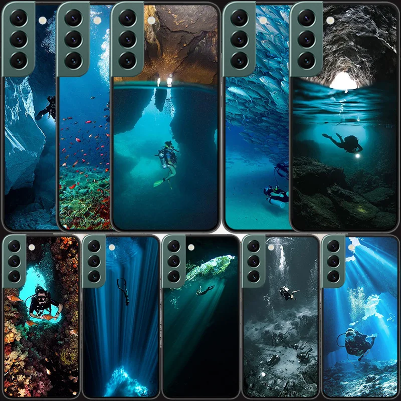 Deep sea diving Adventure Phone Case For Samsung A15 A25 A35 A55 Galaxy A70S A50S A30S A30 A40 A71 A51 A41 A31 A21 A11 A01 A20S