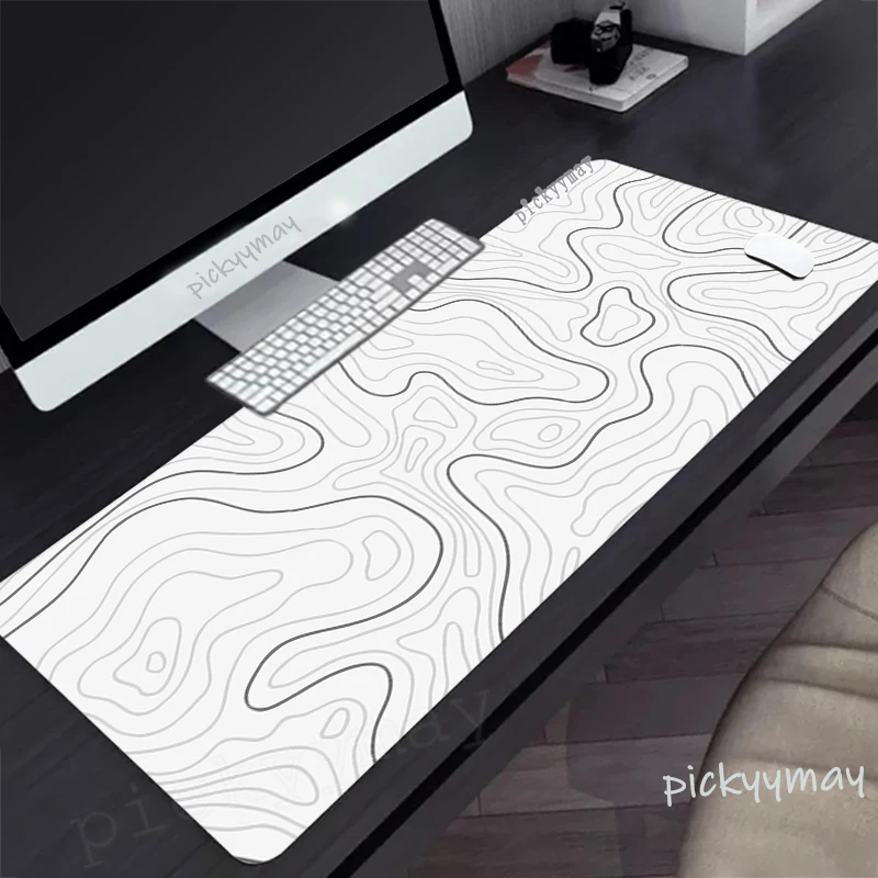 Preto e branco grande mouse pad 100x50cm computador mousepad empresa gaming mausepad teclado tapete de mesa de escritório arte abstrata