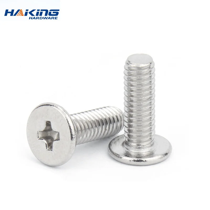 10/25 PCs cm m1.4 m1.6 M2.5 m3 M4 M5 M6 A2 304 cross stainless steel Phillips ultra-thin ultra-low flat round head bolt