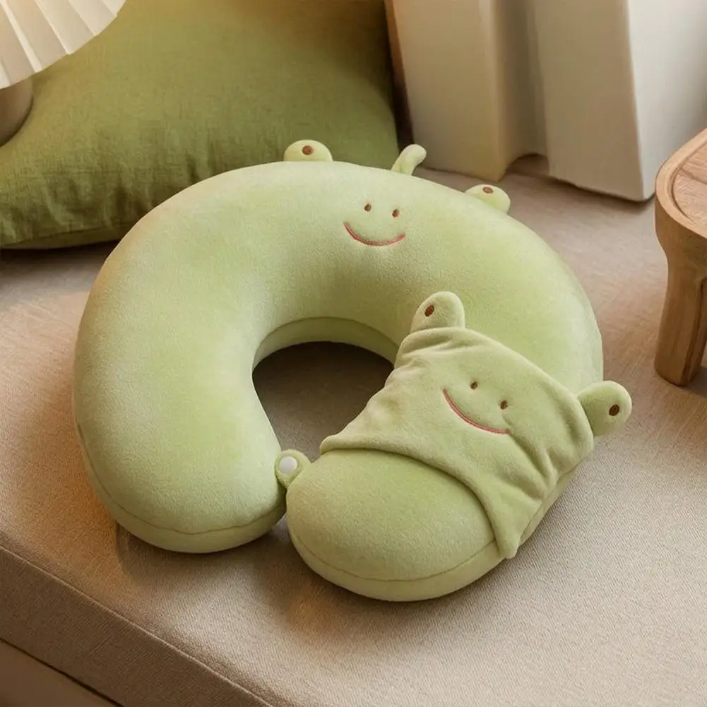 

U-Shaped Pillow with Eye Mask,Travel Comfort Pillow Set Cute Animal Design, Travel Neck Pillow for Neck Pain Relief