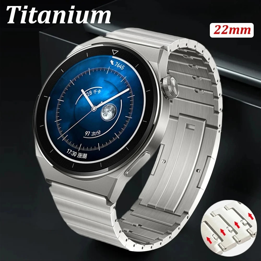 

Ремешок из титанового металла 22 мм для HUAWEI Watch GT6 Pro GT5 GT4 46 мм, роскошный мужской браслет для Samsung Galaxy Watch 46 мм, браслет для Seiko