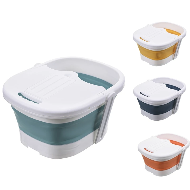 

Collapsible Footbath Massage Bucket Foot Soaking Bucket Folding Basin Sauna Spa Footbath Basin With Lid Bathtub