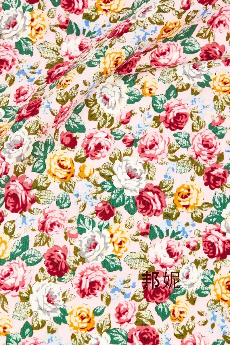 145x50cm Cotton Rose Poplin Floral Printed Sewing Fabric, Making Children\'s Women\'s Dress Shirt Clothing Cloth