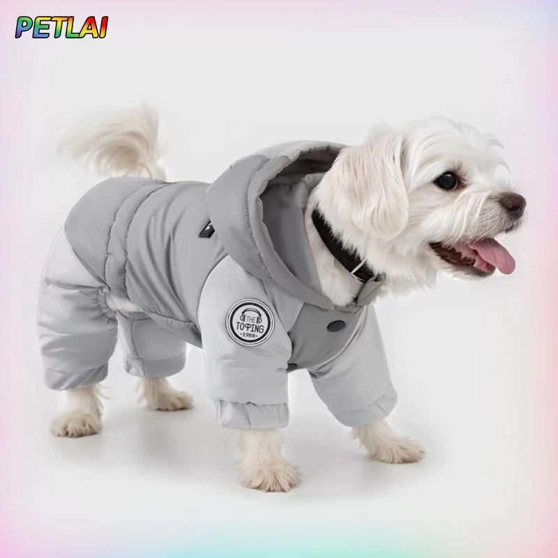 سترة معطف قطني بأربعة أرجل للكلاب ومقاومة للماء في الشتاء والحفاظ على الدفء سترة شتوية جديدة مصممة للحيوانات الأليفة