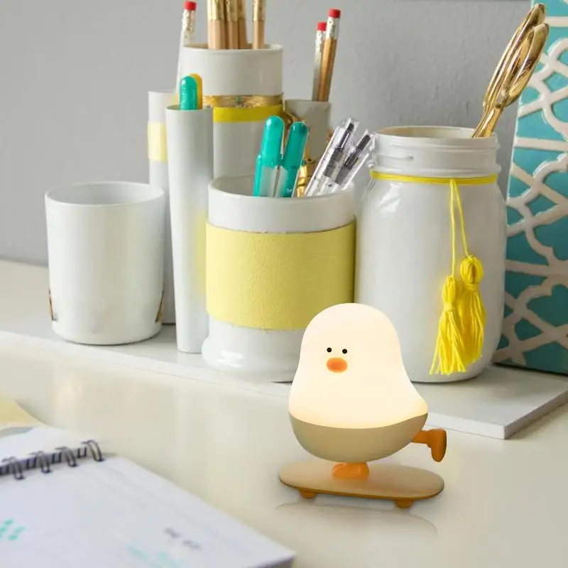 

Детский ночник с регулируемой яркостью, настольные лампы в форме курицы, мягкие детские ночники, настольная настольная лампа для детей, мальчиков и девочек