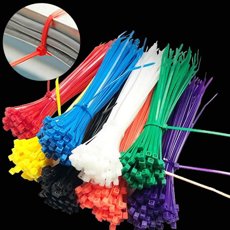 100pcs Adjustable Self-Locking Nylon Wire 3x100mm Cable Zip Ties Cable Ties Organiser Fasten Cable Green Red Blue Yellow