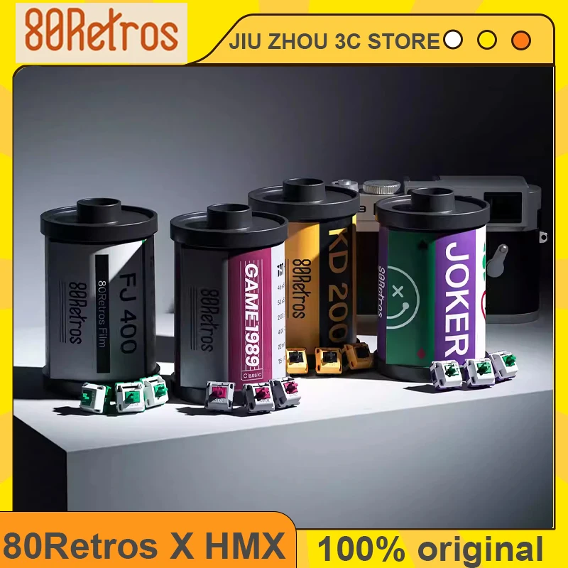 

80 Retros x HMX GAME 1989/KD200/FJ400/JOKER Пленочный переключатель Механическая клавиатура Заводская смазка Переключатели клавиатуры Пользовательская ось